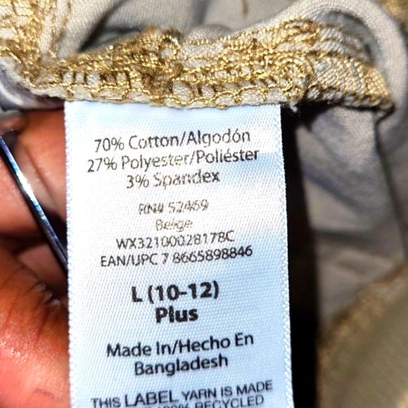 WonderNation Elastic Waist Stretch Jeggings Khaki Kid Girls Sz L 10-12 PLUS FUC - Picture 16 of 16